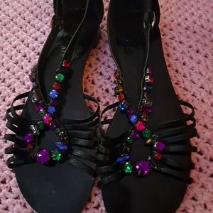 Naughty Monkey Flat Sandals with jewels, Size 8